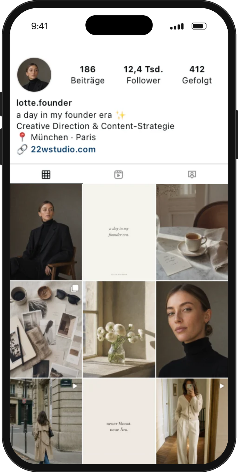 Beispiel-Feed von Lotte auf dem Handy